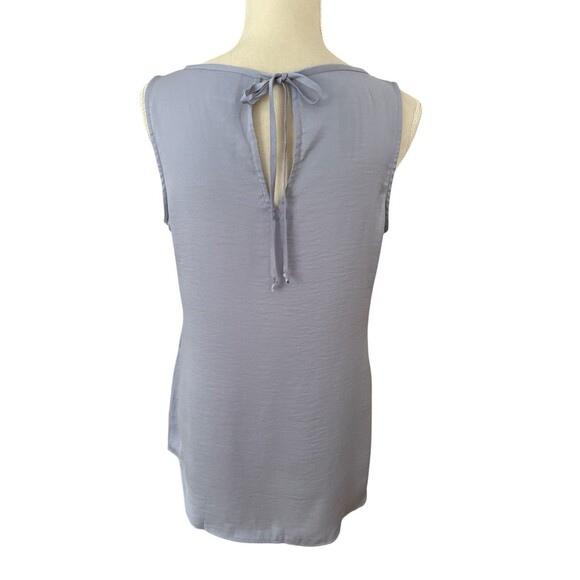 CAbi Mist Sleeveless Blouse Women's Small Shimmery Gray Blue Career Business - Picture 3 of 14